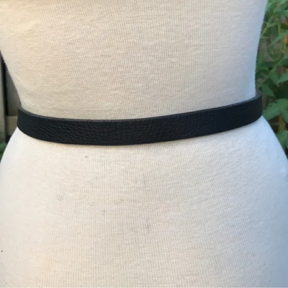 BRAVE LEATHER Skinny Black Bow Belt - Size 28 - Picture 4 of 8